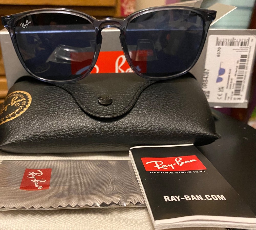 Ray Ban RB4387 145/18/56 Men's Transparent Blue Sunglasses