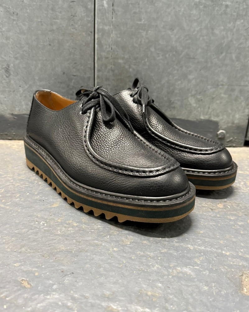 DRIES VAN NOTEN Black Leather Shoes with Vibram Sole Size 43