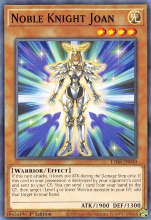 Noble Knight Joan LED8-EN030 Common 1st Edition Lightly Played Yugioh Card