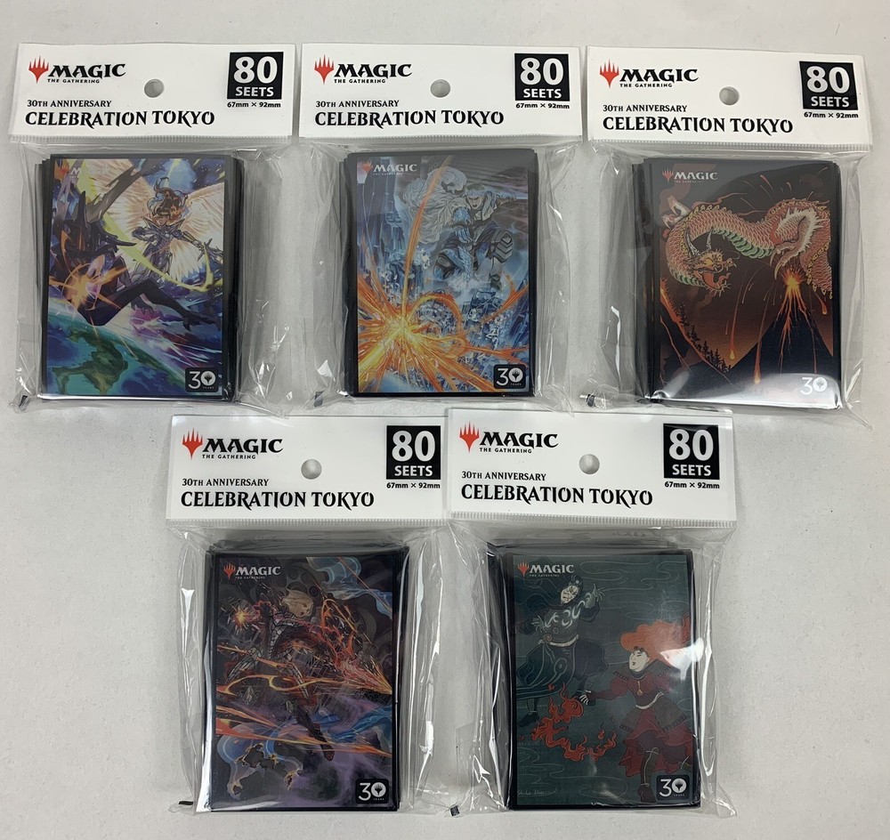 MTG 30th Anniversary CELEBRATION Tokyo Limited Edition Sleeves Set X 5 Rare New