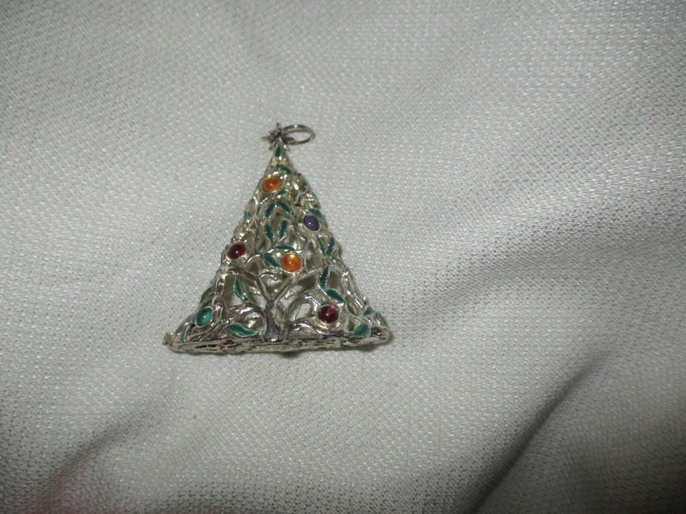 Silver-Tone Lenox Christmas Tree Ornament 3 Inch  