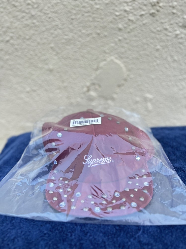 Supreme BB Simon Studded Burgundy Snapback Cap
