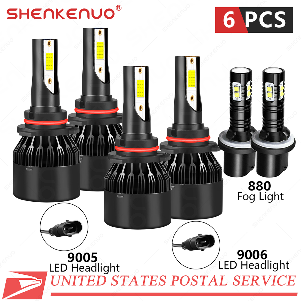 Combo 9005+9006+880 LED Headlight Fog Bulbs White For GMC Yukon Denali 2001-2006
