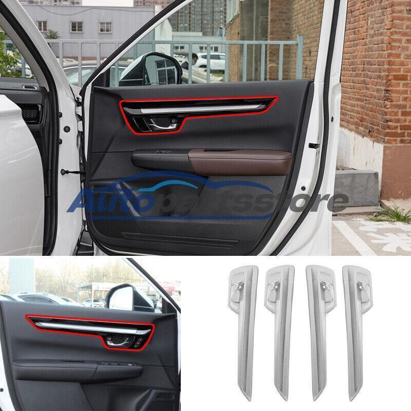 For Honda CRV CR-V 2023-2024 Interior Door Panel Cover Trim Silver Matte 4pcs