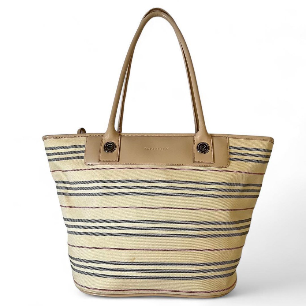 Burberry Shoulder Bag Nova Check Canvas Beige Authentic F09181077