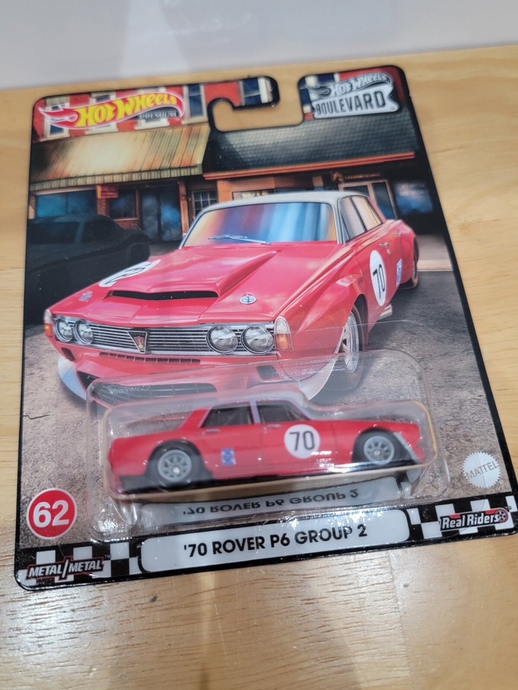 Hot Wheels Premium Boulevard 1970 Rover P6 Group 2 Race Car #62