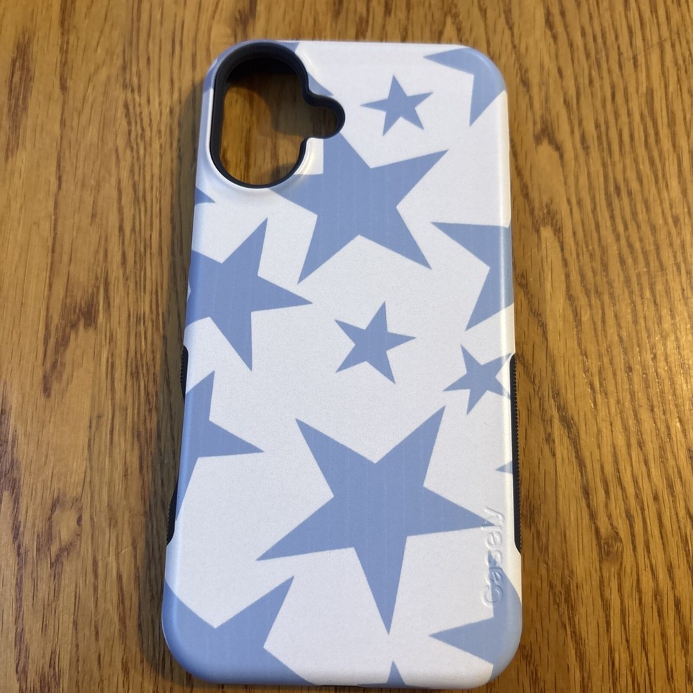 Casely iPhone 16 Plus Fit Check Case in Blue Stars Design