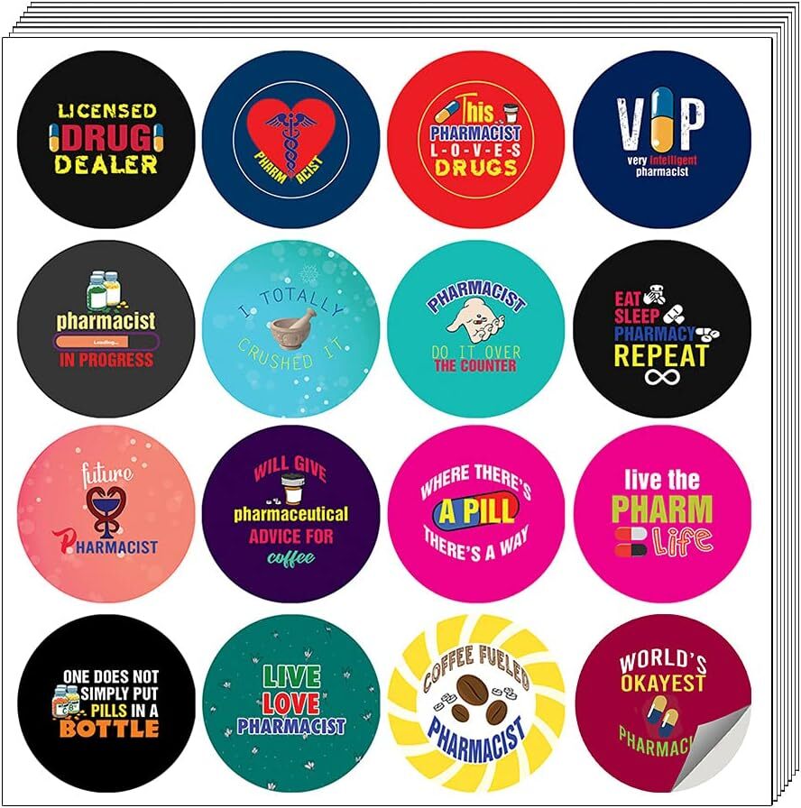 Pharmacist Stickers 20 Sets 16 Medical Designs