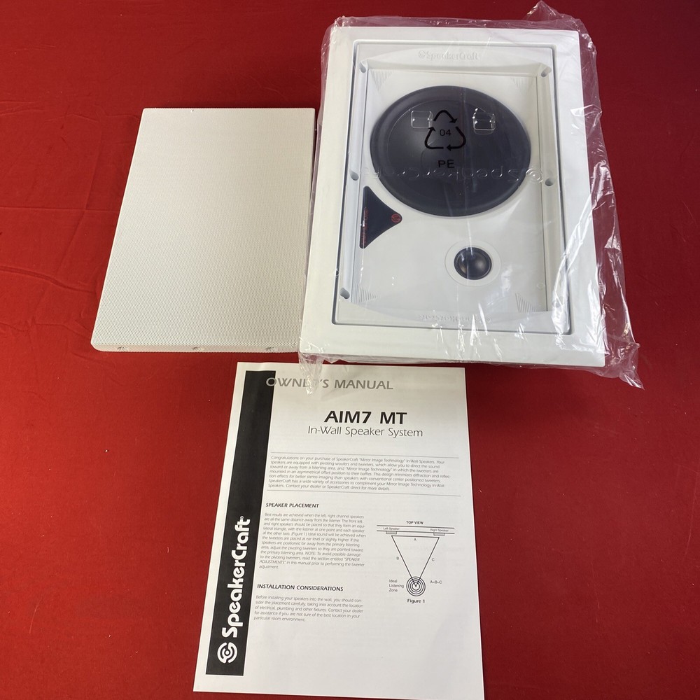 SpeakerCraft AIM7 MT One Pivoting In-Wall Speaker *SINGLE* - White - NEW