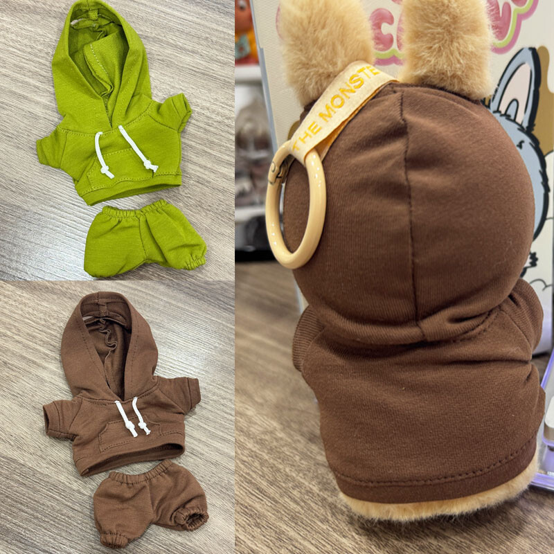Labubu The Monster 1 2st Doll Fashion Classic Hoodies Set for 17cm Dolls