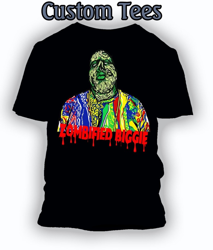Biggie Zombie Horror Hip Hop Sneaker Tee Black Streetwear T-Shirt