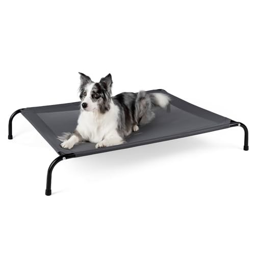 50 Inch Cooling Elevated Dog Bed for Large Dogs Grey 50L x 35.5W x 8H