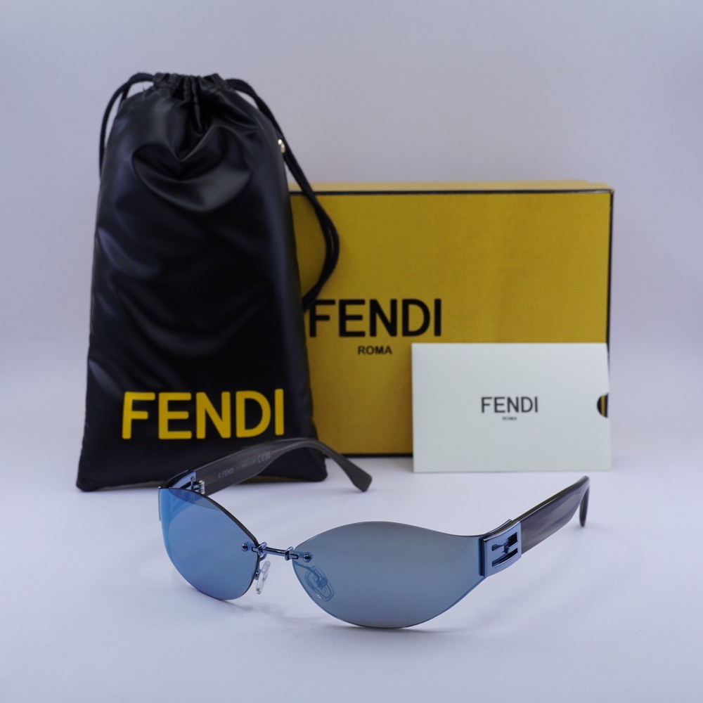 Fendi FE40159U Matte Black Grey Sunglasses 74-14-115 Authentic