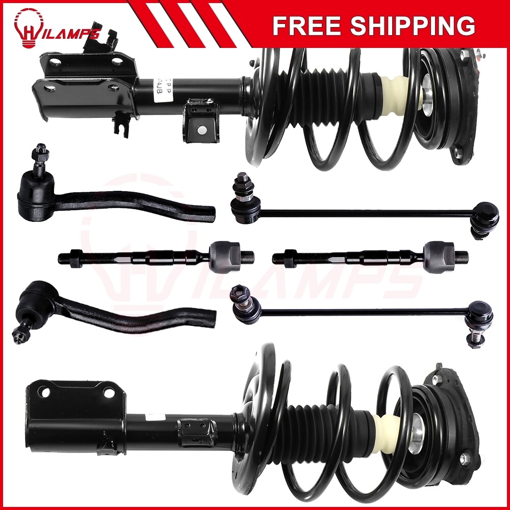 2007-2012 Nissan Altima 2.5L Front Suspension Kit with Sway Bars Struts Tie Rods  