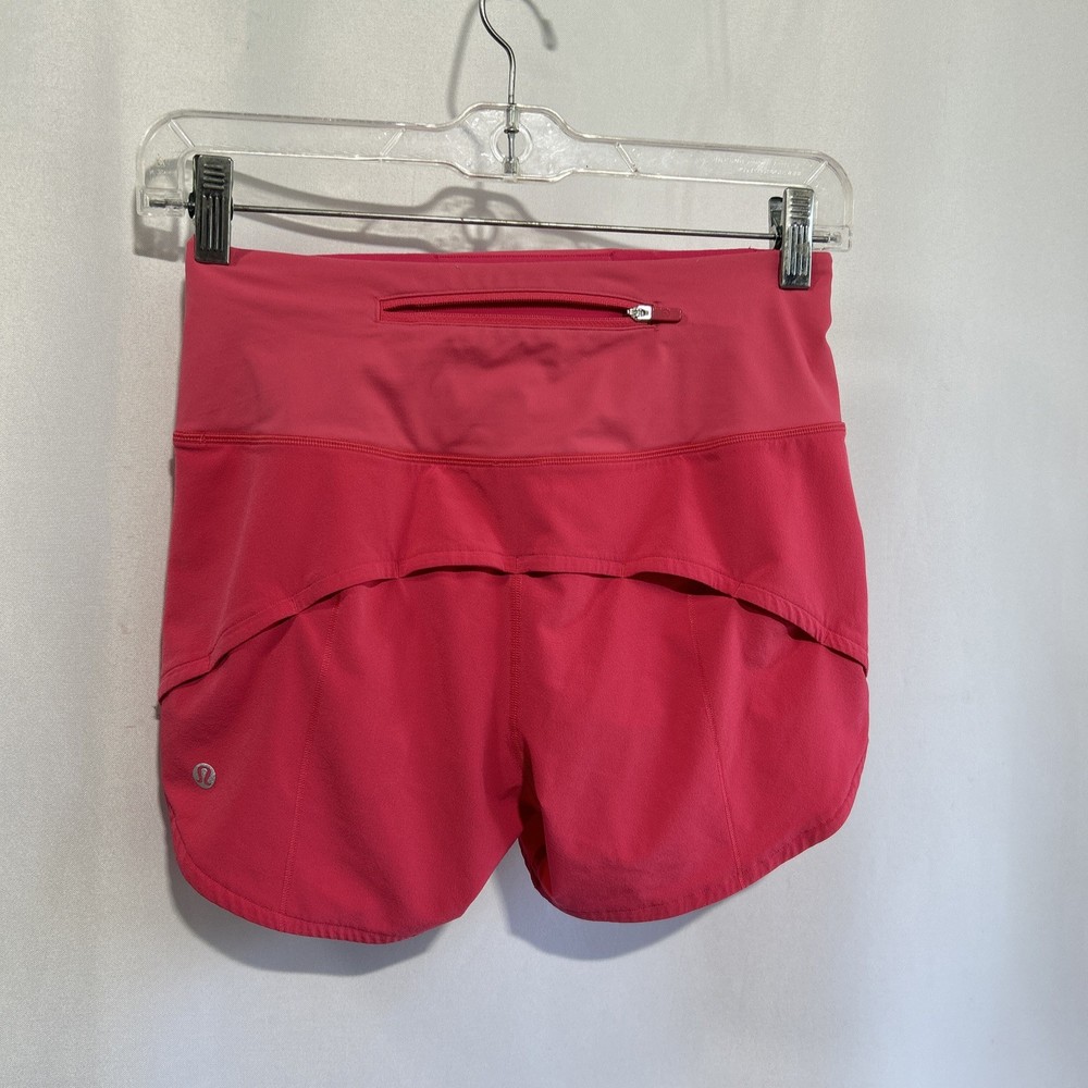 Lululemon Womens Speed Up Running Shorts 2 Pink Gym Athleisure Lined LW7BBFT