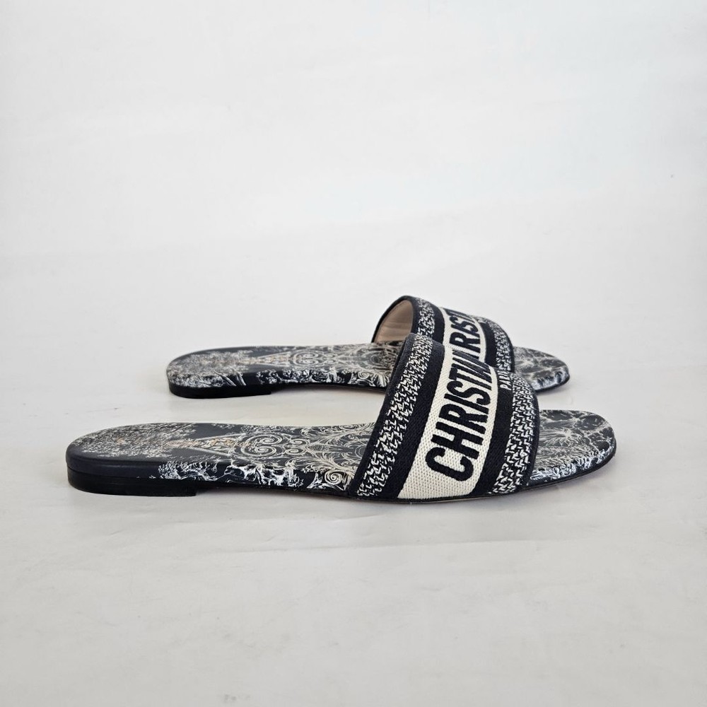 Dior Blue Navy Dway Slides, Size 38