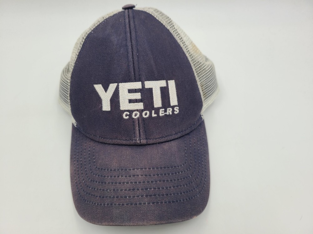 Yeti Coolers Distressed Mesh Trucker Snapback Hat Cap Dad Men Women Blue White