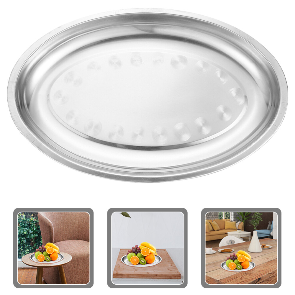 Stainless Steel Oval Serving Trays for Dinner Plates and Dishes  