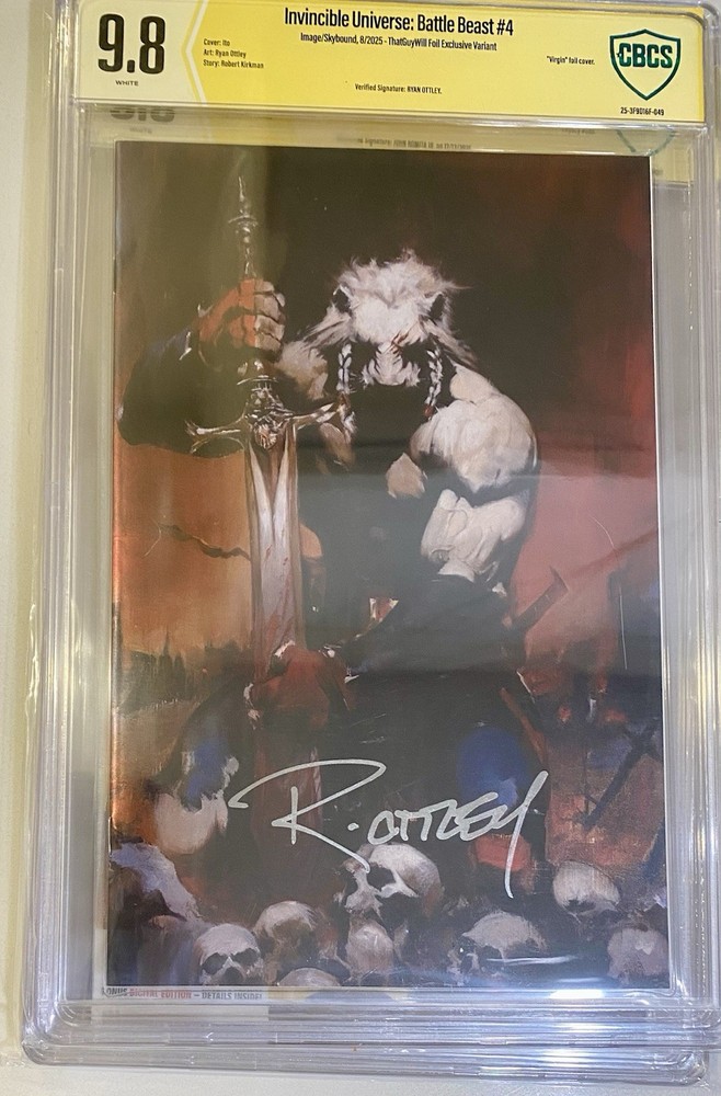 BATTLE BEAST#4 VIRGIN SPOT FOIL EXCLUSIVE-ITO-LTD 1K -SIGNED BY OTTLEY CBCS 9.8