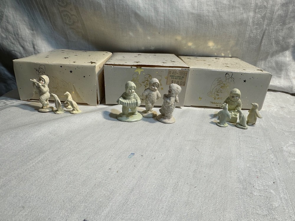 Lot of 3 boxed sets by Department 56 Snowbabies Miniatures.