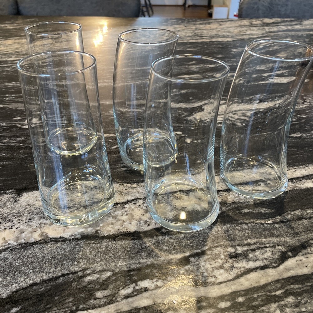 Vtg Libbey Bravura Curved Cooler Highball Glasses Set of 5