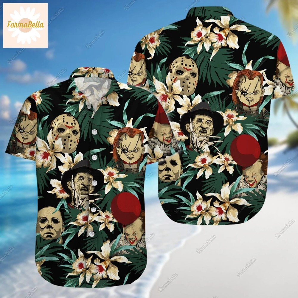 Halloween Horror Characters 3D HAWAII SHIRT US Size All Over Print Best Price