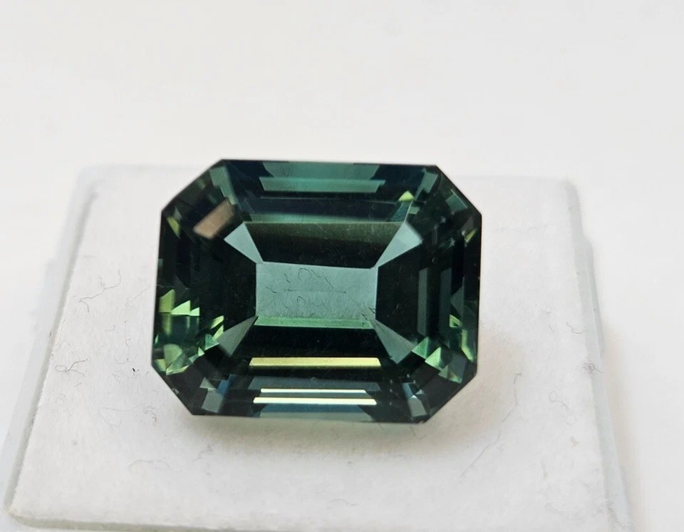 VVS Teal Blue Sapphire 8-9 Ct Emerald Cut Natural Loose Gemstone EGL Certified