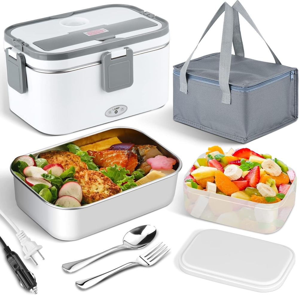 Portable 80W Electric Lunch Box Food Warmer for 12V 24V 110V