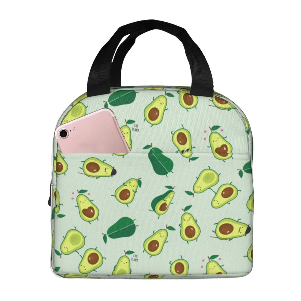 Cute Avocado Fun Fruits Lunch Bag Insulated Lunch Box Reusable Lunchbox Water...