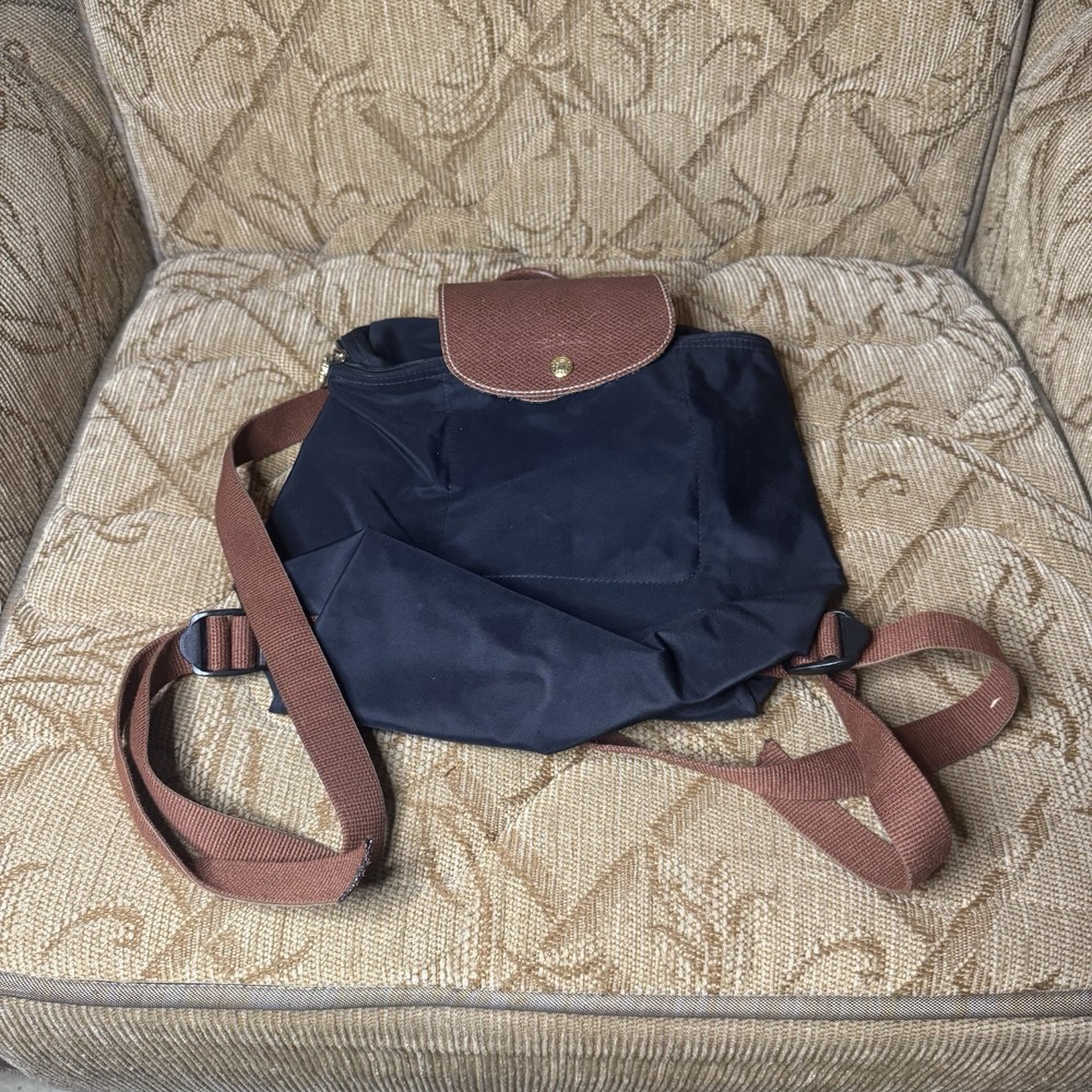 LONGCHAMP Navy Blue Le Pliage Sac A Dos Modele Depose Backpack