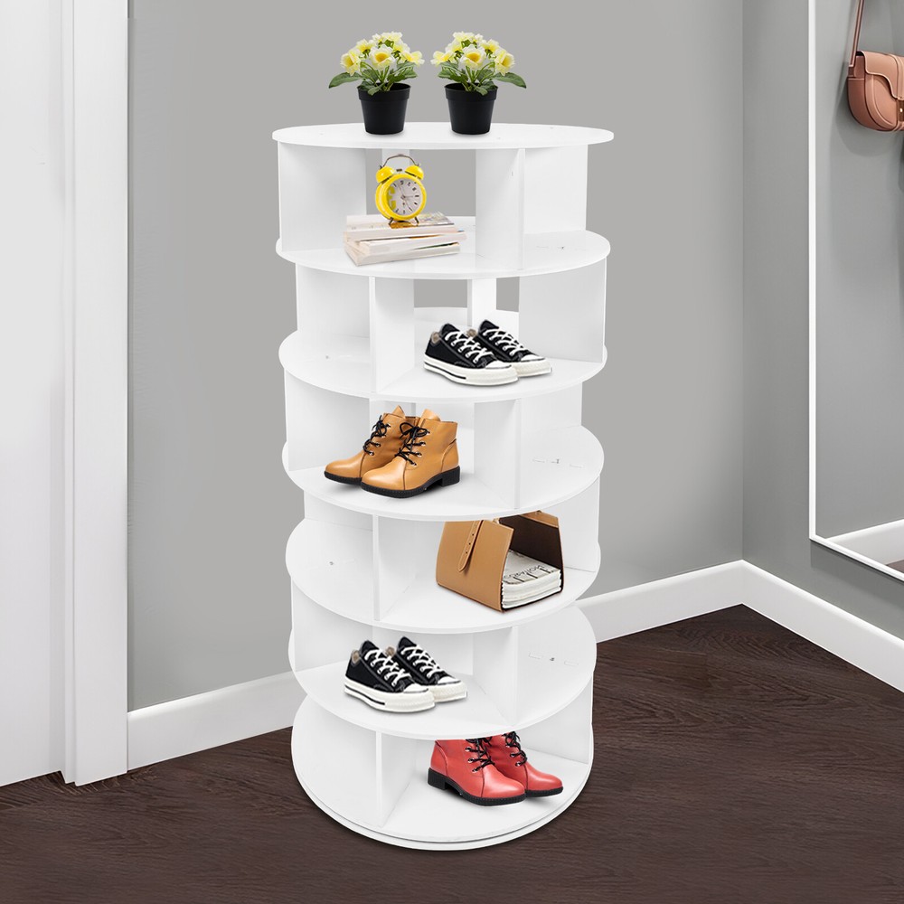 360° Rotating Shoe Rack Tower - Free Standing Spinning Storage