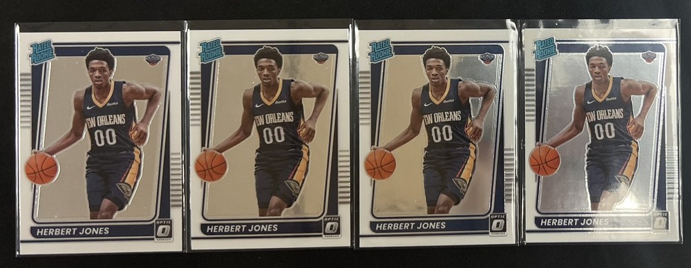 Herbert Jones #157 2021-22 Donruss Optic Rated Rookie Lot of 4 Cards, Excluding Pelicans Team