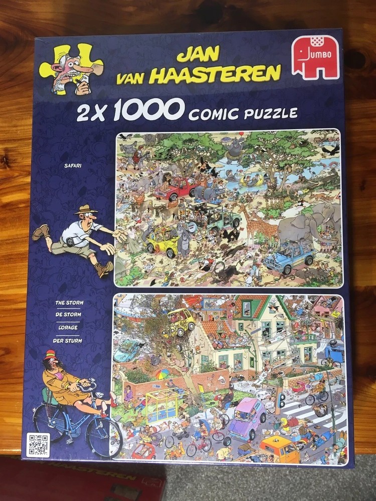 SEALED Jumbo 19001 Jan Van Haasteren  Puzzle (2x1000 pieces), Safari, The Storm