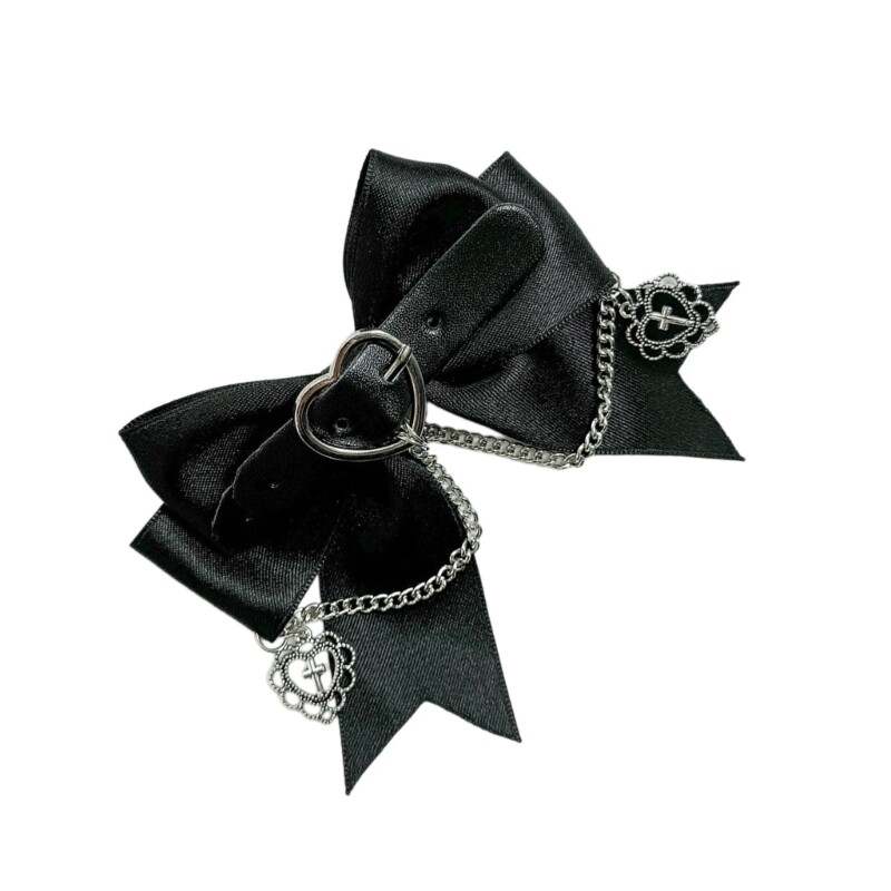 2000s Heart Pendant Hair Clip for Girls Women Styling Bows