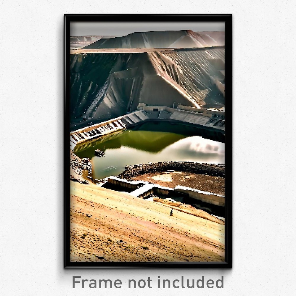 8-Bit Pixel Art Poster - Neglected Quarry Psychedelic Trippy Gamer Print