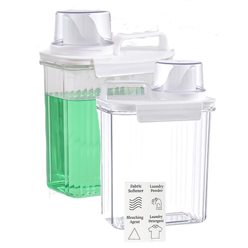 [2 Pack] Laundry Detergent Dispenser for Room Transparent