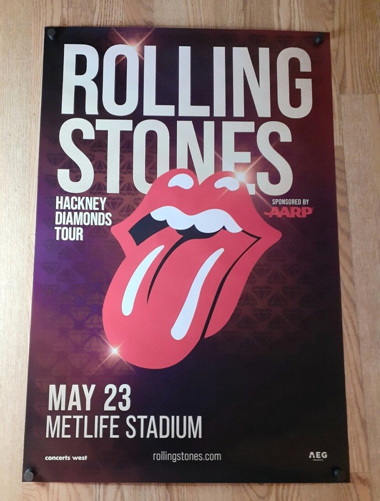 ROLLING STONES RARE INDUSTRY PROMOTER CONCERT POSTER METLIFE STADIUM 2024 24X36