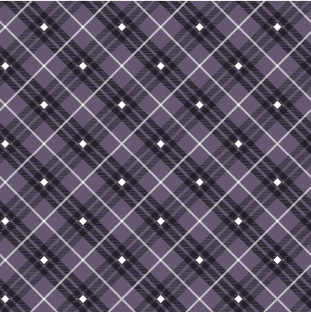 Henry Glass Bias Plaid Purple Cotton Fabric By The Yard for Quilting & Sewing