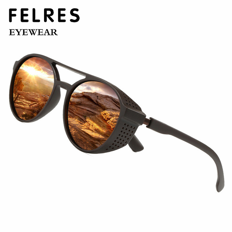 Round Polarized Sunglasses Men Women Punk Outdoor Driving Glasses UV Protection
