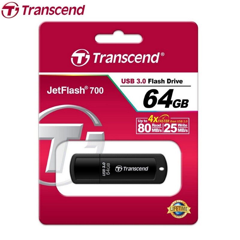 Transcend JF 700 64GB USB 3.0 Flash Drive High-Speed Storage