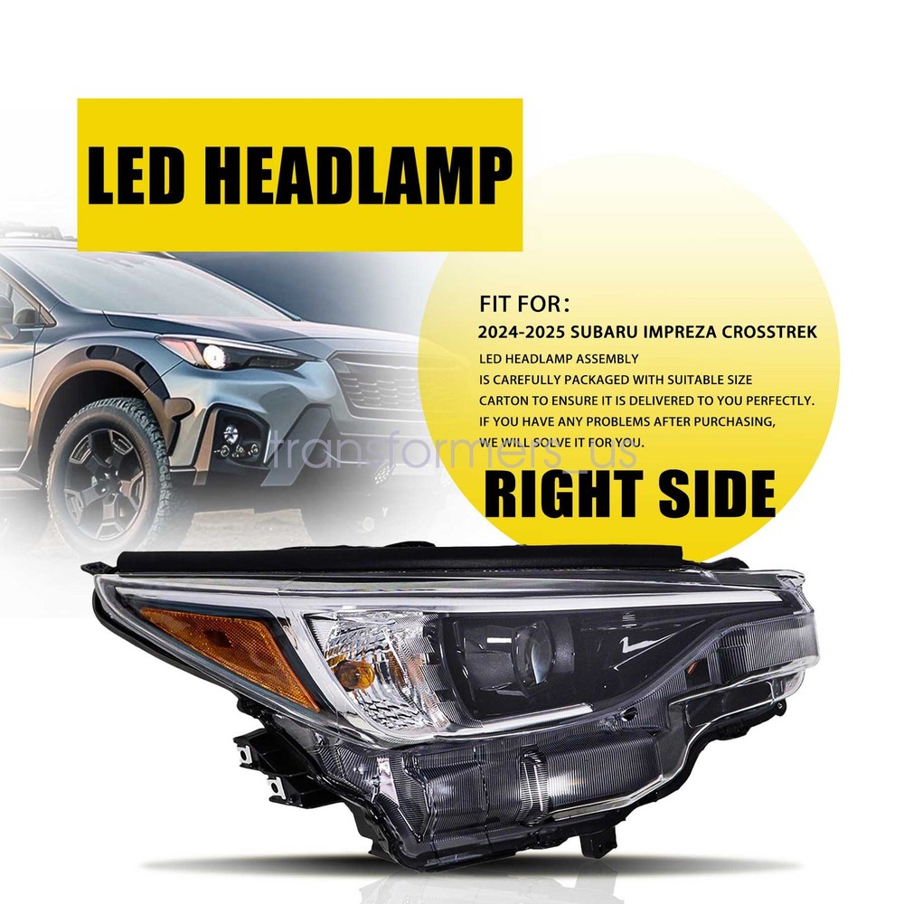 For 2024 2025 Subaru Crosstrek Impreza Right Passenger LED Headlamp w/AFS