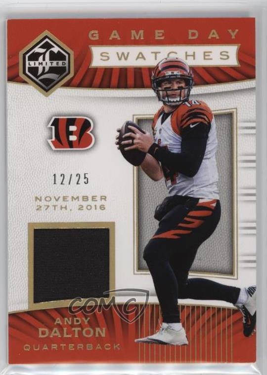2017 Panini Limited Game Day Swatches Prime /25 Andy Dalton #GDS-AD-image
