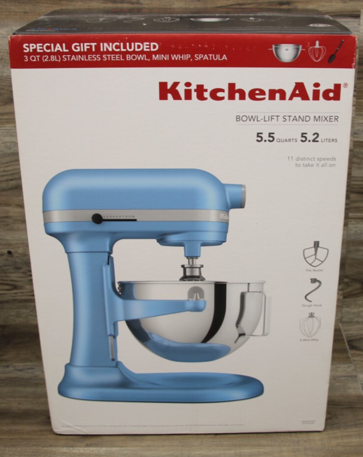 KitchenAid KSM55SJSXVB 5.5 Qt Bowl-Lift Stand Mixer in Blue Velvet