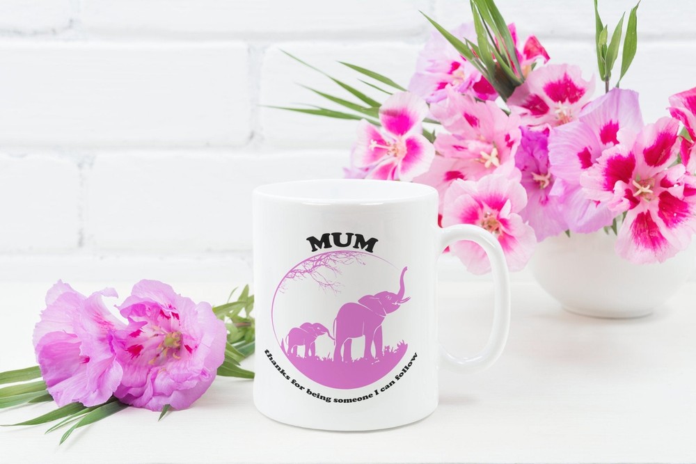 Elephant Mom Funny Coffee Mug Thanks For Being Someone I Can Follow Elephant