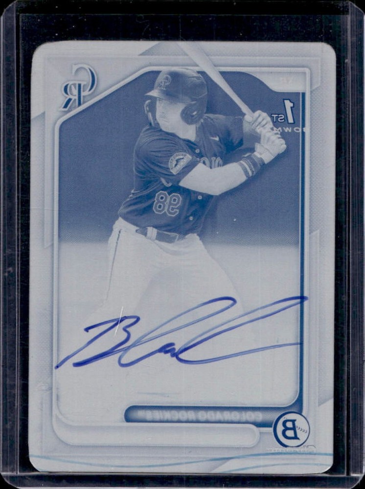2024 Bowman Draft Blake Wright Chrome Auto Printing Plate Cyan 1st #1/1