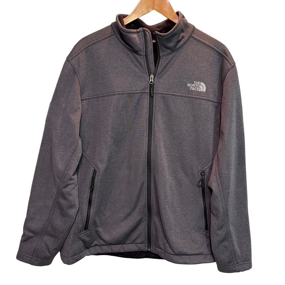 The North Face Jacket Mens XL Gray Ridgewall Soft Shell Logo Full Zip