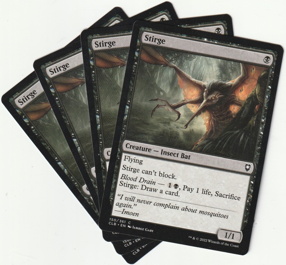 4 MTG Stirge Black Creature Playset - CLB/EN NM/EX Condition