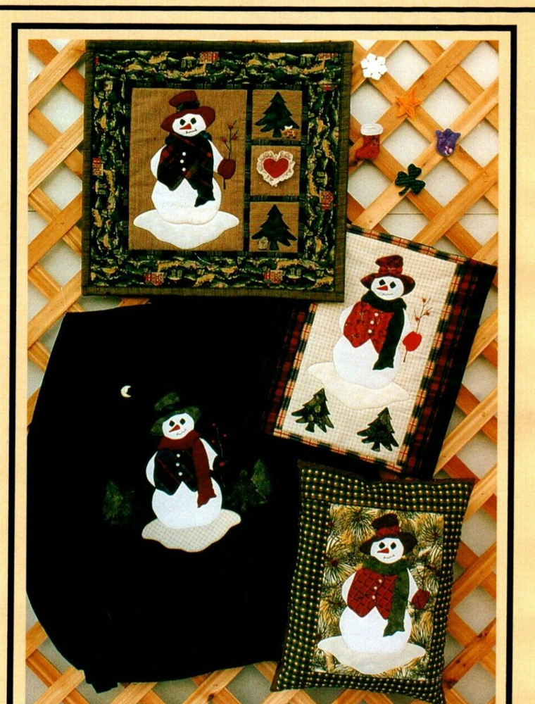 Seasonal Snowman Wall Quilt Pattern Wintertime Snowman Projects Pillow & Quilts-image