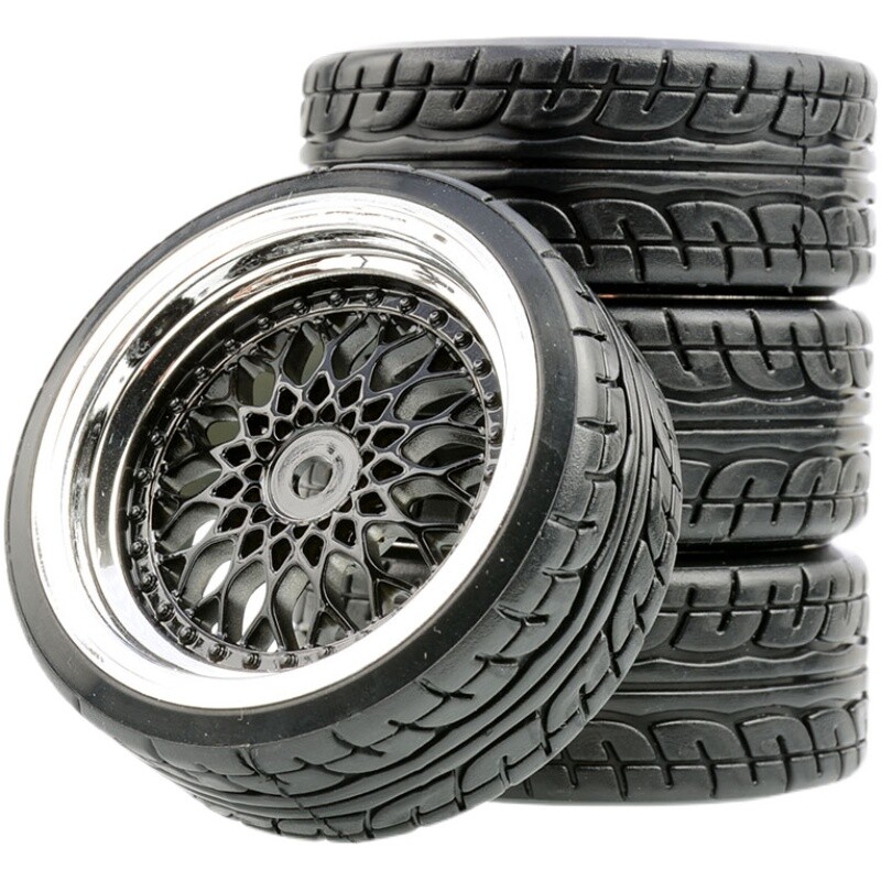 1/10 Drift RC Car Wheels & Tires Set Compatible with Tamiya TT01 TT02