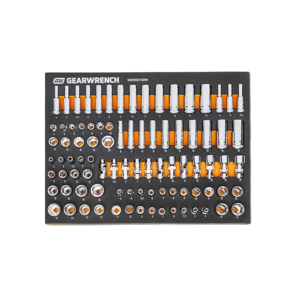 GEARWRENCH 89 Piece 1/4” Drive Master Metric Socket Set in Foam Storage Tr